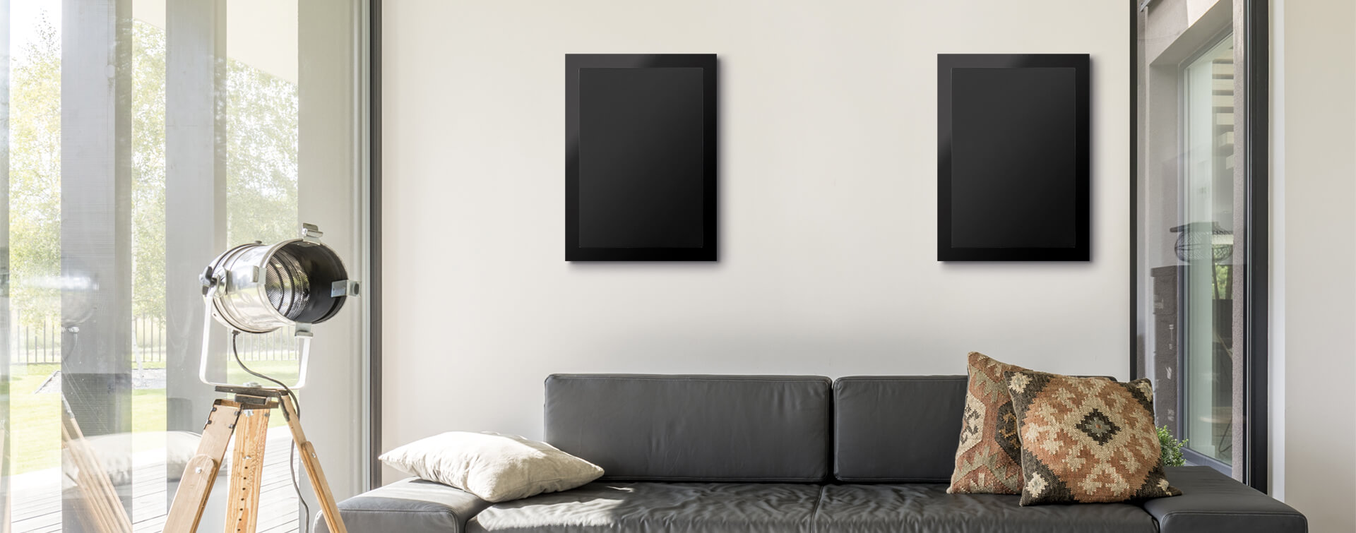 SoundFrame SF1 on-wall speakers.