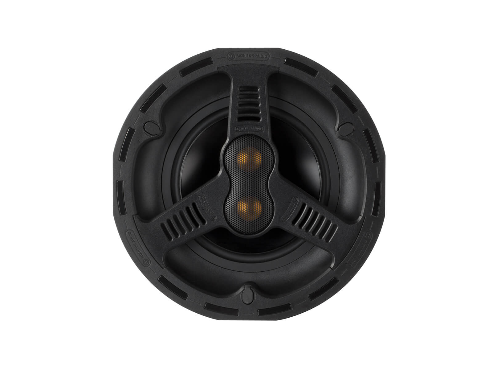 All Weather AWC265-T2, front-on, grille-less in-ceiling speakers.