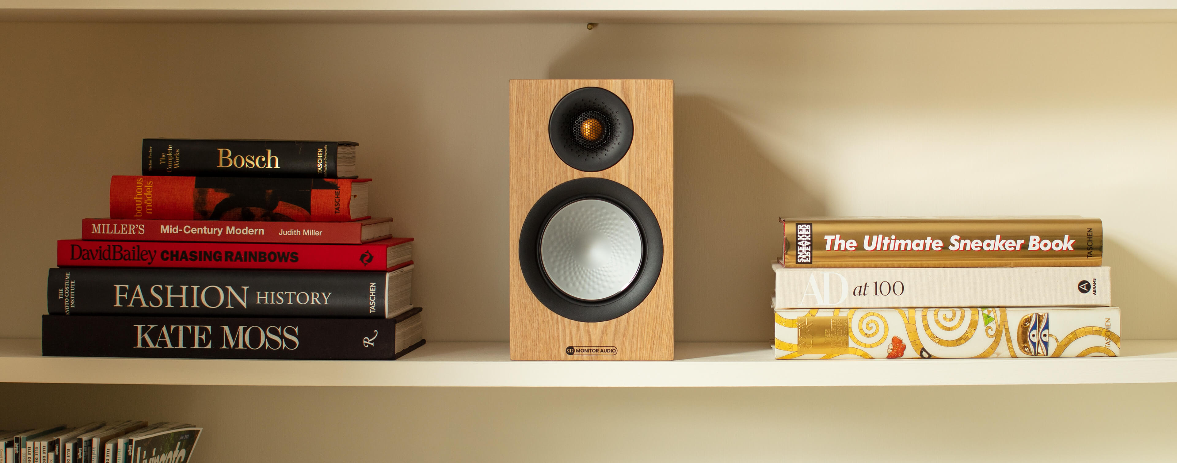Lifestyle shot of Monitor Audio's Silver 50 7G, in an ash finish.