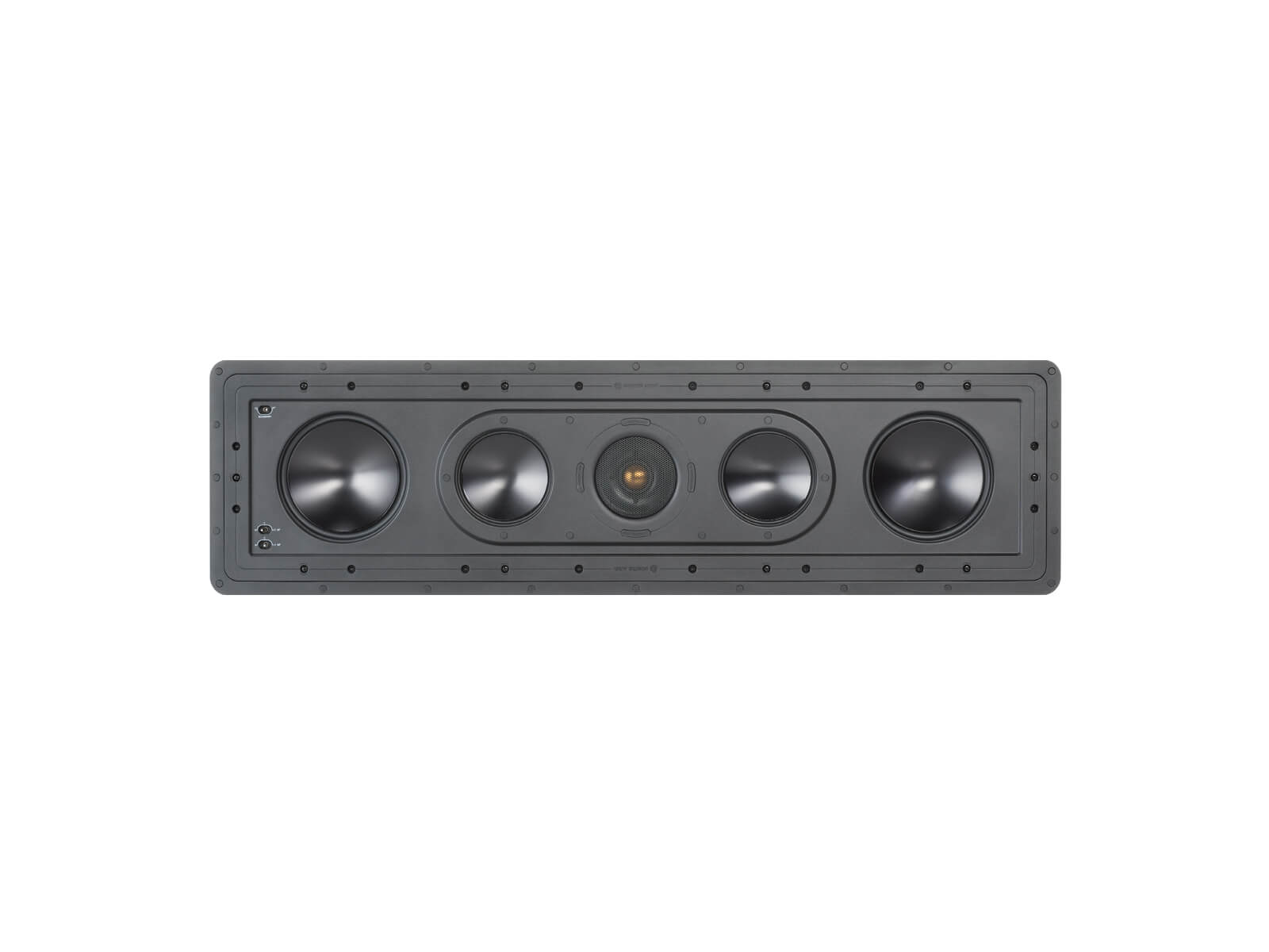 Controlled Performance CP-IW260X, horizontal front-on, grille-less in-wall speakers.